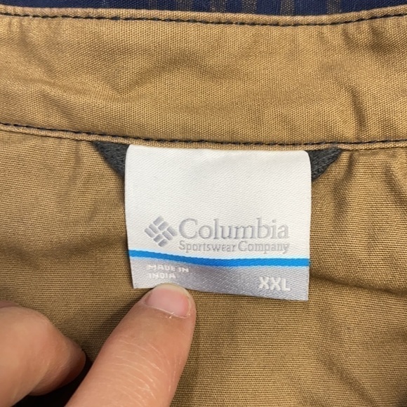 Columbia Blue & Tan Striped Thick Fleece Lined Button Up Shirt XXL - Picture 6 of 9